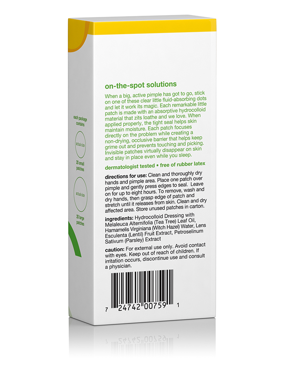 acnedote pimple patches backside