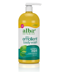 very emollient™ sparkling mint bath & shower gel front 32oz